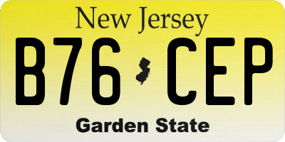 NJ license plate B76CEP