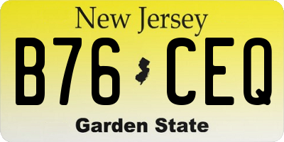 NJ license plate B76CEQ