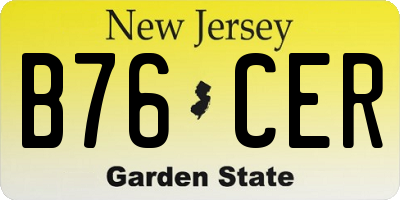 NJ license plate B76CER