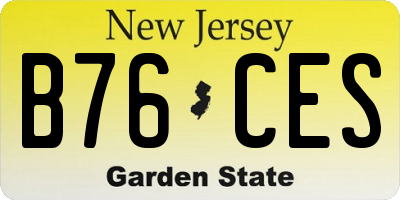 NJ license plate B76CES