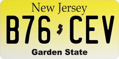 NJ license plate B76CEV