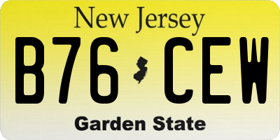 NJ license plate B76CEW
