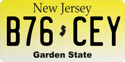 NJ license plate B76CEY