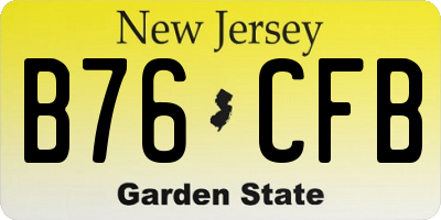NJ license plate B76CFB