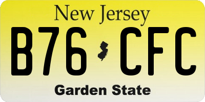 NJ license plate B76CFC