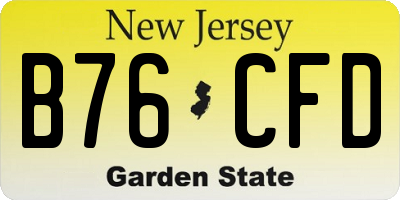 NJ license plate B76CFD