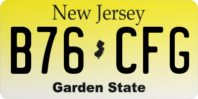 NJ license plate B76CFG