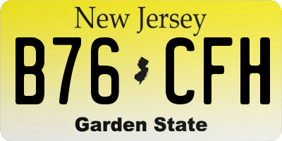 NJ license plate B76CFH
