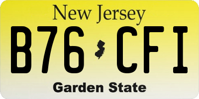 NJ license plate B76CFI