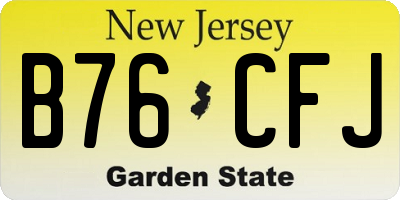 NJ license plate B76CFJ