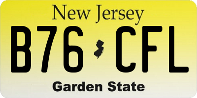 NJ license plate B76CFL