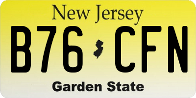 NJ license plate B76CFN