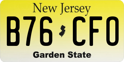 NJ license plate B76CFO