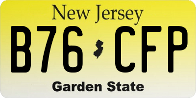 NJ license plate B76CFP