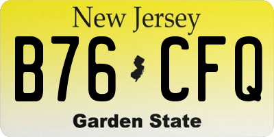 NJ license plate B76CFQ