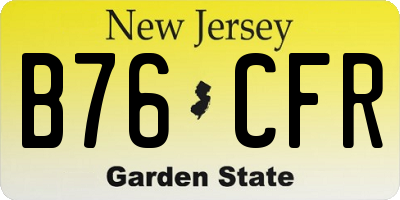 NJ license plate B76CFR