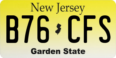 NJ license plate B76CFS