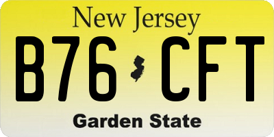 NJ license plate B76CFT