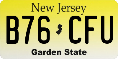 NJ license plate B76CFU