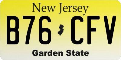 NJ license plate B76CFV
