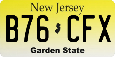 NJ license plate B76CFX