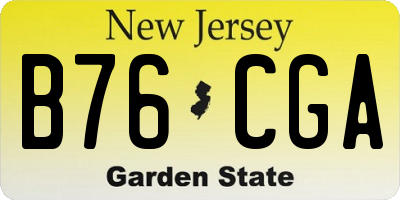 NJ license plate B76CGA