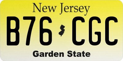 NJ license plate B76CGC