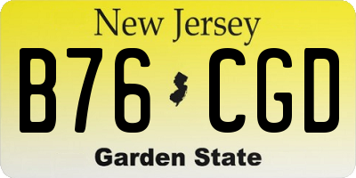 NJ license plate B76CGD