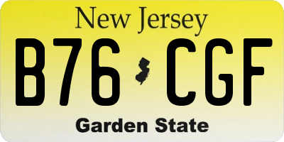 NJ license plate B76CGF