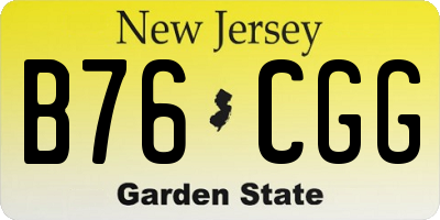 NJ license plate B76CGG