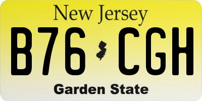 NJ license plate B76CGH