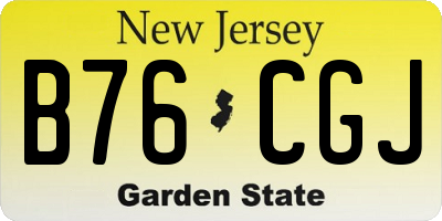NJ license plate B76CGJ