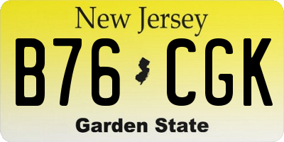 NJ license plate B76CGK