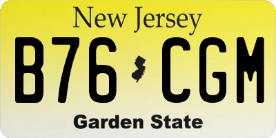 NJ license plate B76CGM