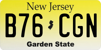 NJ license plate B76CGN