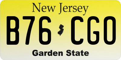 NJ license plate B76CGO