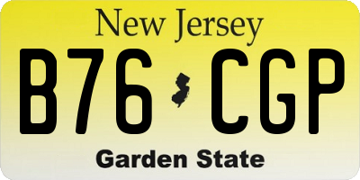 NJ license plate B76CGP