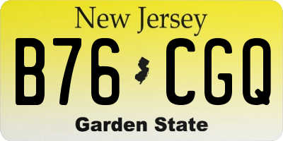 NJ license plate B76CGQ