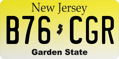 NJ license plate B76CGR
