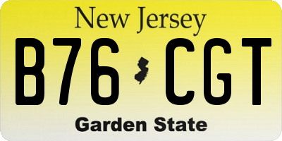 NJ license plate B76CGT