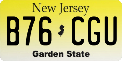NJ license plate B76CGU