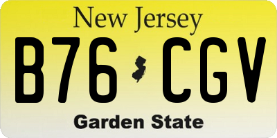 NJ license plate B76CGV