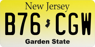 NJ license plate B76CGW