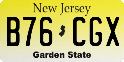 NJ license plate B76CGX