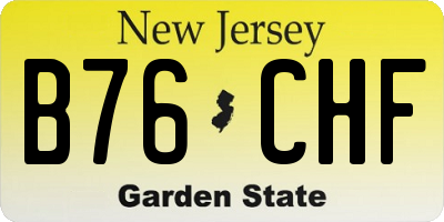 NJ license plate B76CHF