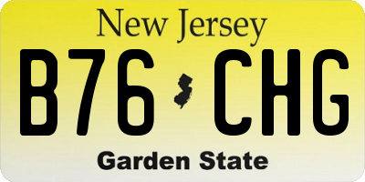 NJ license plate B76CHG