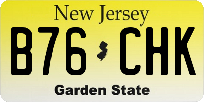 NJ license plate B76CHK