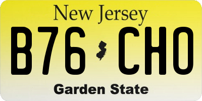 NJ license plate B76CHO