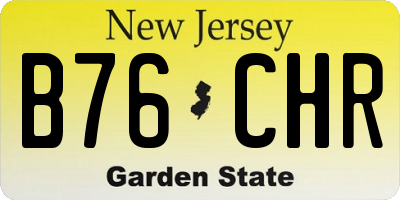 NJ license plate B76CHR
