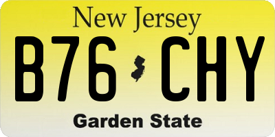 NJ license plate B76CHY